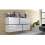 Cama sideboard GOYA 170/40/80 white/white gloss+black