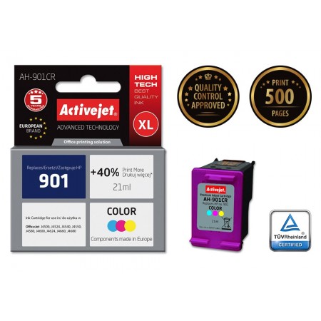 Activejet AH-901CR Ink (replacement for HP 901 CC656AE- Premium- 21 ml- colour)