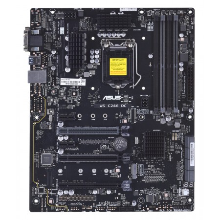 Plyta Serwerowa ASUS WS C246DC Socket 1151 Xeon E-2100, C246, 4DIMM, 4PCIe, 8SATA, 1M22(22210), 1 x Intel® I219-LM GbE, ATX