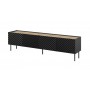 4D RTV cabinet ONDA 200x40x35-54 black (standing or wall mounted)