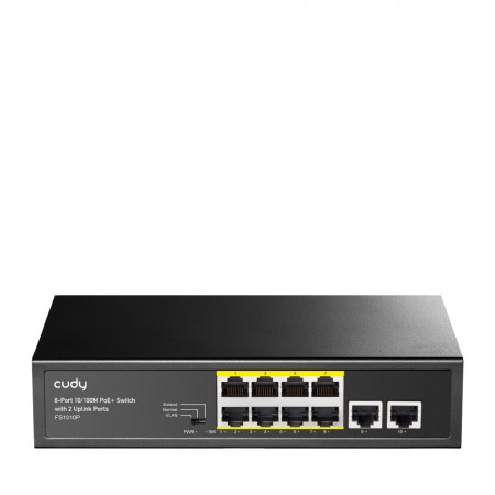 Cudy FS1010P network switch Fast Ethernet (10/100) Power over Ethernet (PoE) Black