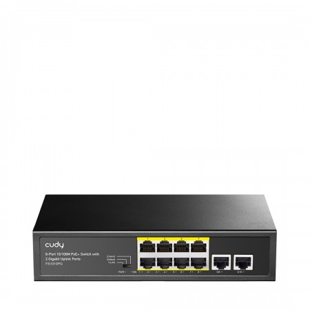 Cudy FS1010PG network switch Fast Ethernet (10/100) Power over Ethernet (PoE) Black