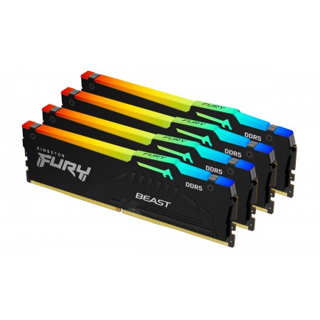 Kingston Technology FURY Beast RGB módulo de memória 128 GB 4 x 32 GB DDR5 2600 MHz