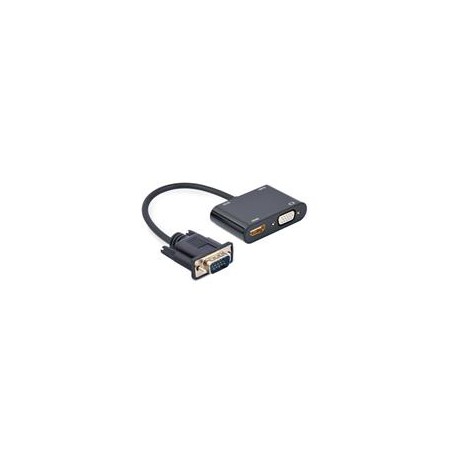 Lanberg AD-0021-BK video cable adapter 0.2 m HDMI Type A (Standard) VGA (D-Sub) Black