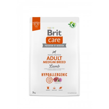 BRIT Care Hypoallergenic Adult Medium Breed Lamb - dry dog food - 3 kg