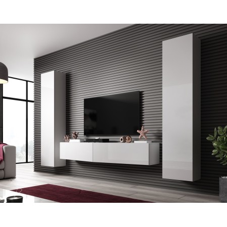 Cama Living room cabinet set VIGO SLANT 2 white/white gloss