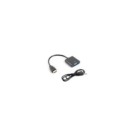 Lanberg AD-0017-BK video cable adapter 0.2 m VGA (D-Sub) HDMI Type A (Standard) Black