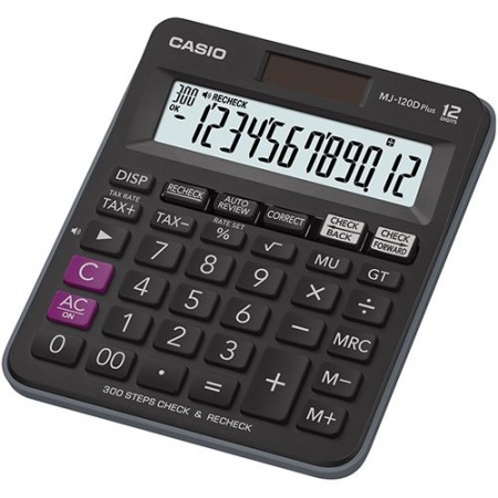 CASIO CALCULATOR OFFICE MJ-120D PLUS BLACK , 12 DIGIT DISPLAY