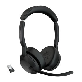 Jabra Evolve2 55 Auscultadores Sem fios Fita de cabeça Escritório Call center USB Type-C Bluetooth Suporte de carregamento Preto