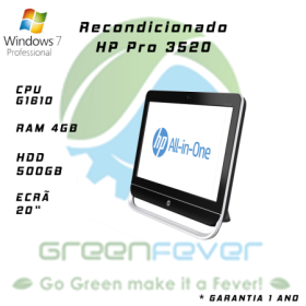 AIO HP Pro 3520 20" Intel Celeron G1610 2.60 GHz 4Gb 500Gb Win8 Pro