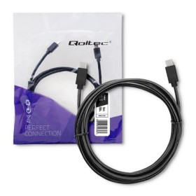 Qoltec USB 2.0 cable type C male | USB 2.0 type C male | 3m | Black