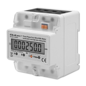 Qoltec Three phase electronic energy consumption meter | 400V | LCD | 4P | DIN rail