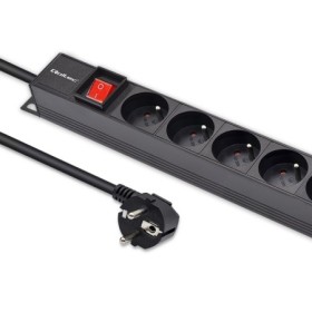 Qoltec Aluminium Power strip for RACK | 1U | 16A | PDU | 16xFRENCH | Vertical | 1.8m