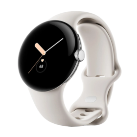 Watch Google Pixel Watch WiFi 41mm Polished Silver Case with Sport Band - Chalk