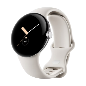 Watch Google Pixel Watch LTE 41mm Polished Silver Case with Sport Band - Chalk