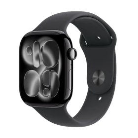 Watch Apple Watch Series 11 (2025) GPS 46mm Jet Black Aluminium Case with Sport Band S/M - Black