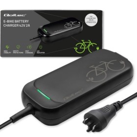 Qoltec Fast Charger for e-bike Bosch 36V | 42V | 2A | Bosch plug | water resistant + power cable