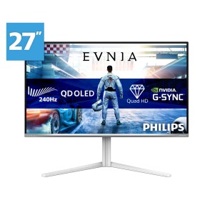 Philips Evnia 6000 27M2N6501L 00 monitor de ecrã 67,3 cm (26.5") 2560 x 1440 pixels Quad HD QD-OLED Branco