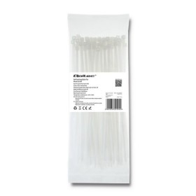 Qoltec Self-locking cable tie | 3.6*200mm | 100 pcs. | Nylon66 | UV | White