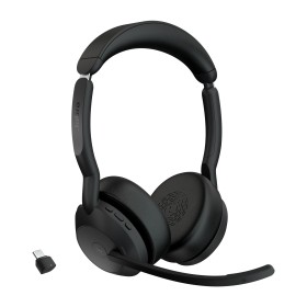 Jabra Evolve2 55 Auscultadores Sem fios Fita de cabeça Escritório Call center USB Type-C Bluetooth Suporte de carregamento Preto