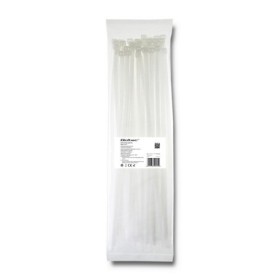 Qoltec Self-locking cable tie | 7.2*400mm | 50 pcs. | Nylon66 | UV | White