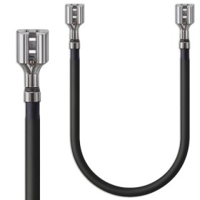 Qoltec Battery cable, female FASTON connector 250 | 20 cm | Black