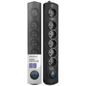 Qoltec Surge protector | 6 sockets | 1.8m | Black