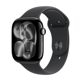 Watch Apple Watch Series 11 (2025) GPS 46mm Jet Black Aluminium Case with Black Sport Band M/L - Black