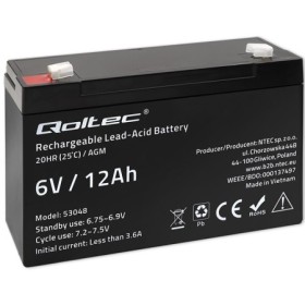 Qoltec  AGM battery | 6V | 12Ah | Maintenance-free | Efficient| LongLife | for UPS, scale, cash register