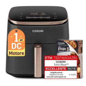 Cosori Turbo Blaze Chef Edition Individual 6 l Independente 1725 W Fritadeira a ar quente Preto, Rosa dourado