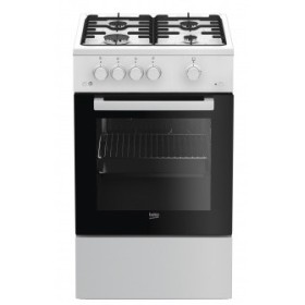 Beko FSG52020FW fogão Fogão independente Gás Preto, Branco