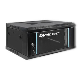 Qoltec RACK Cabinet 19" | 4U | 600 x 280 x 450 | Tempered doors | Hanging | Steel case | Lock | Black