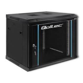 Qoltec RACK Cabinet 19" | 9U | 600 x 500 x 450 | Tempered doors | Hanging | Steel case | Lock | Black