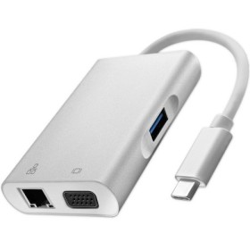 Qoltec Hub Adapter USB-C 3.1 4in1 | USB 3.0 | VGA | RJ45 | USB-C PD 92W