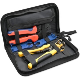 Qoltec Solar tool kit compatible with MC4 connectors | Crimping tool + Auto wire stripper