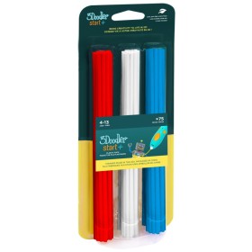 3Doodler Start 3DS-ECO-MIX1-75 material para impressão em 3D Plástico compostável Azul, Vermelho, Branco 1 g