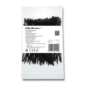 Qoltec Self-locking cable tie | 2.5*100mm | 100 pcs. | Nylon66 | UV | Black