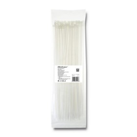 Qoltec Self-locking cable tie | 4.8*350mm | 100 pcs. | Nylon66 | UV | White