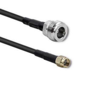 Qoltec RG58 Coaxial Cable | N Female | RP-SMA Male | 1m