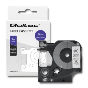 Qoltec Tape for DYMO D1 45013 | 12mm x 7m | White / Black overprint