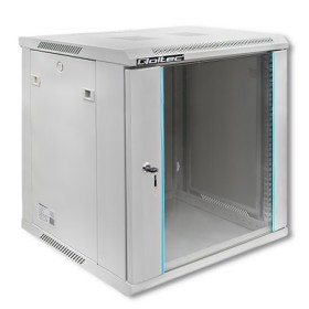 Qoltec RACK Cabinet 19" | 12U | 600 x 635 x 600 | Tempered doors | Hanging | Steel case | Lock | Grey