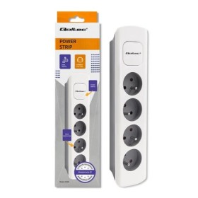 Qoltec Power strip | 4 sockets | 1.8m | White-grey
