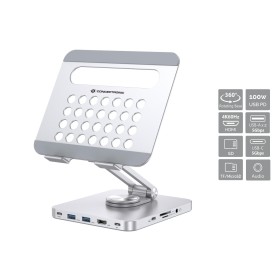 Conceptronic DONN26G mesa & suporte audiovisual Prateado Tablet Organizador de tablets