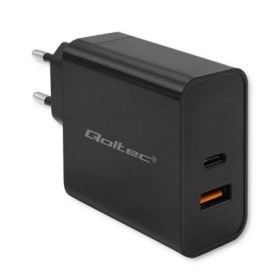 Qoltec Super Quick PD charger | 1xUSB-C | 1xUSB| 90W | 5-20V | 2.4-4.35A | Laptop | Smartfon | Black