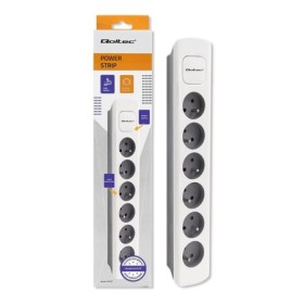 Qoltec Power strip | 6 sockets | 1.8m | White-grey