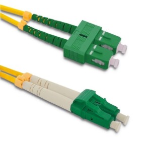 Qoltec Patchcord fiber optic SC/APC - LC/APC | Singlemode | 9/125 | G652D | Duplex | 1m