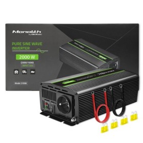 Qoltec Pure Sine Wave Inverter Monolith | 1000W | 2000W | 24V to 230V