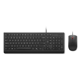 Lenovo Essential Wired Combo Black US Euro teclado Rato incluído Universal USB Preto