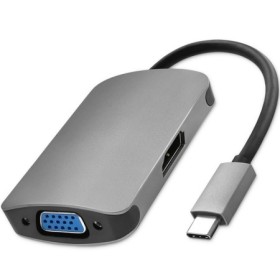 Qoltec Hub Adapter USB-C 3.1 2in1 | HDMI 4K | VGA