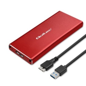 Qoltec Aluminium Enclosure | M.2 SSD drive | SATA | NGFF| USB 3.0 | Super speed 5Gb/s | 2TB | Red